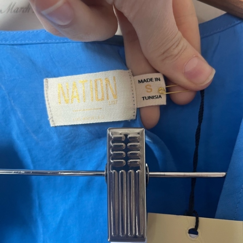 NWT Nation LTD “Luisa” Blue Wrap Top/Blouse. Palace Blue. Size Small. - Picture 10 of 10